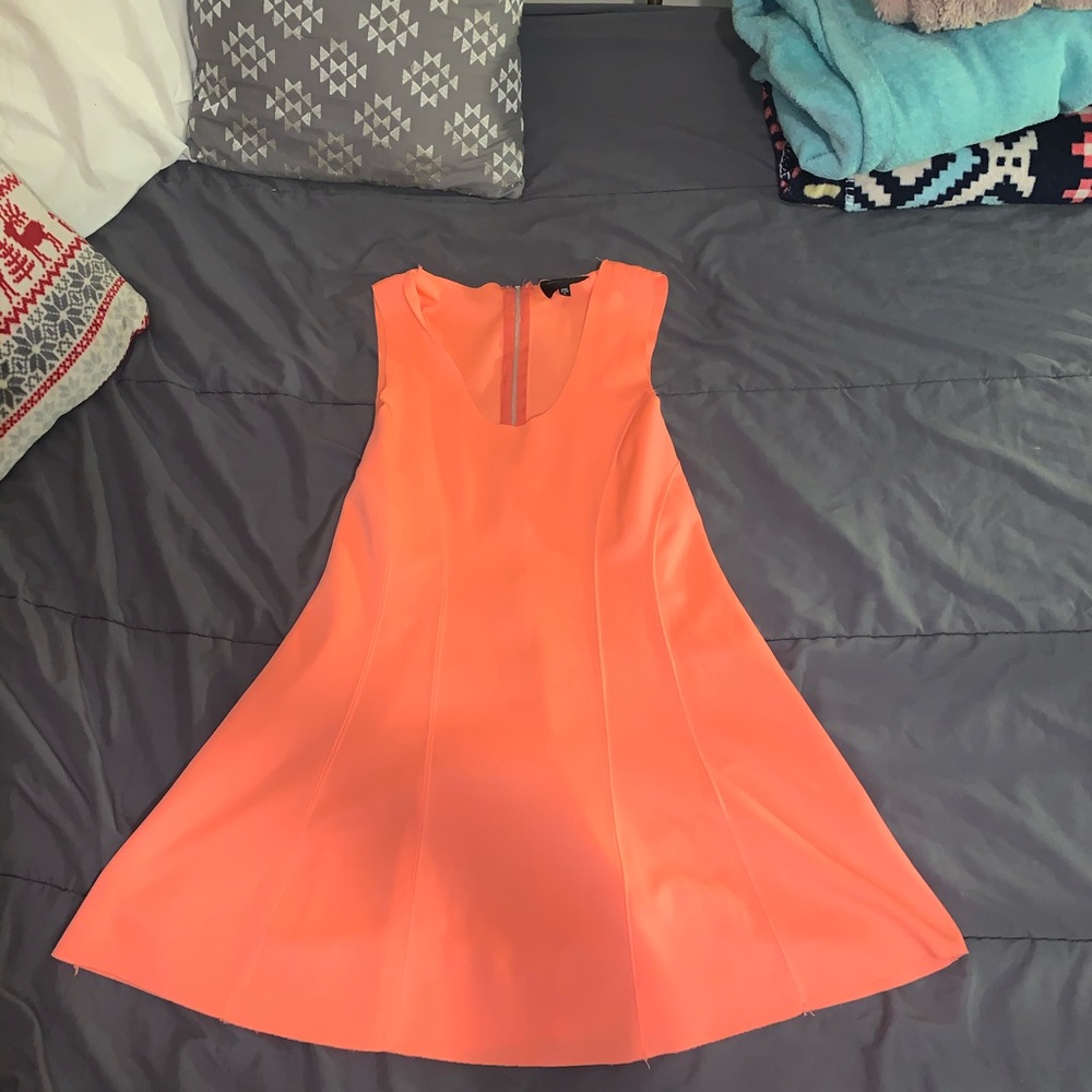 Bright Orange tank top dress with back zipper